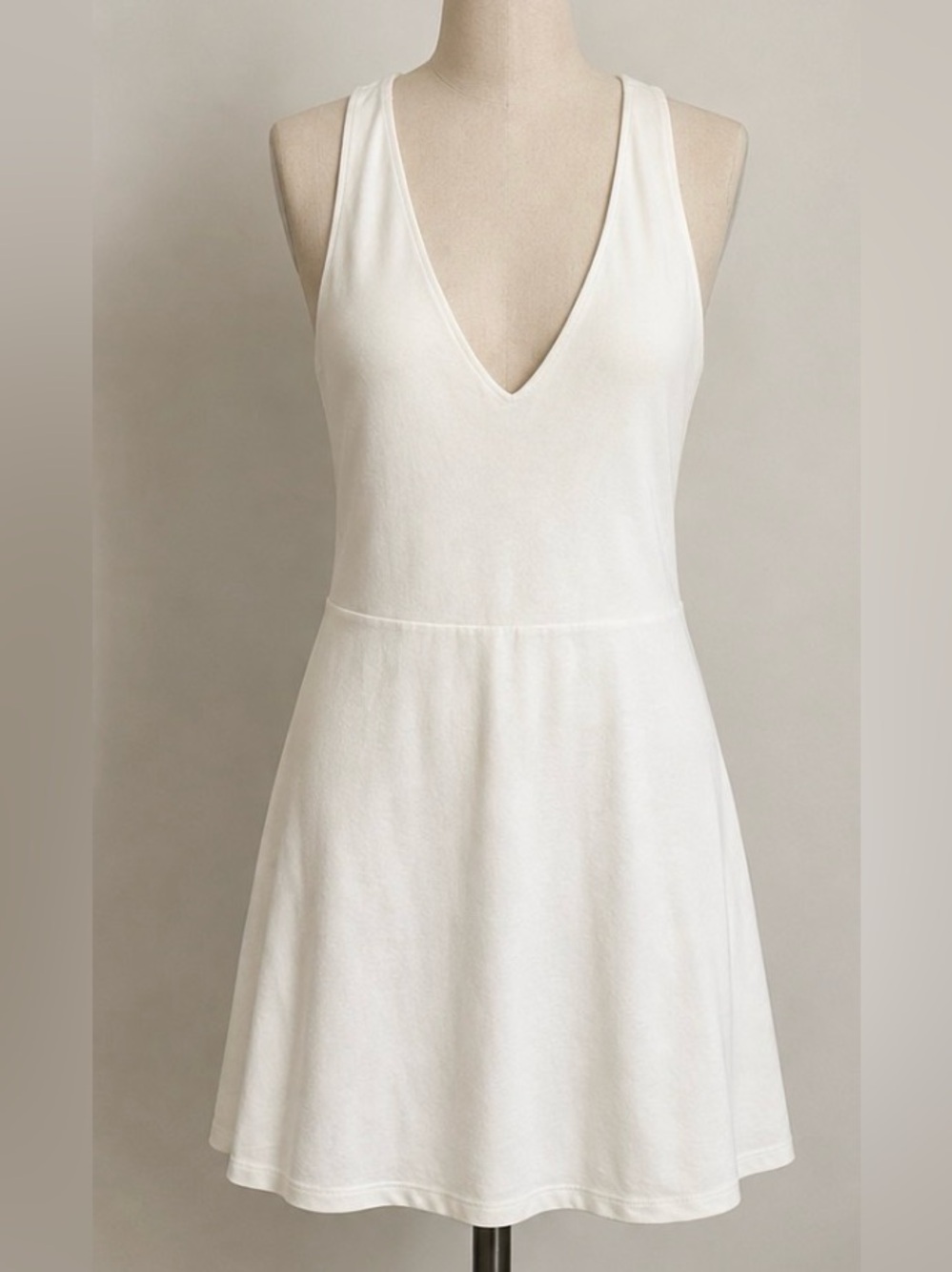 White V-Neck Active Wear Dress